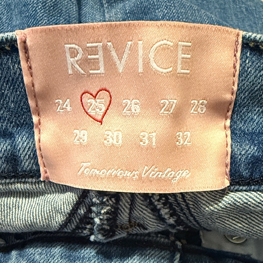 Revice Denim Medium Wash High Rise Star Stitch Back Flare Jeans Size 25 - Picture 2 of 11